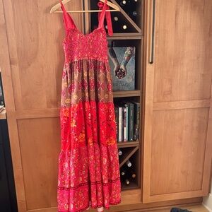 Heritage Red and Brown Maxi Dress